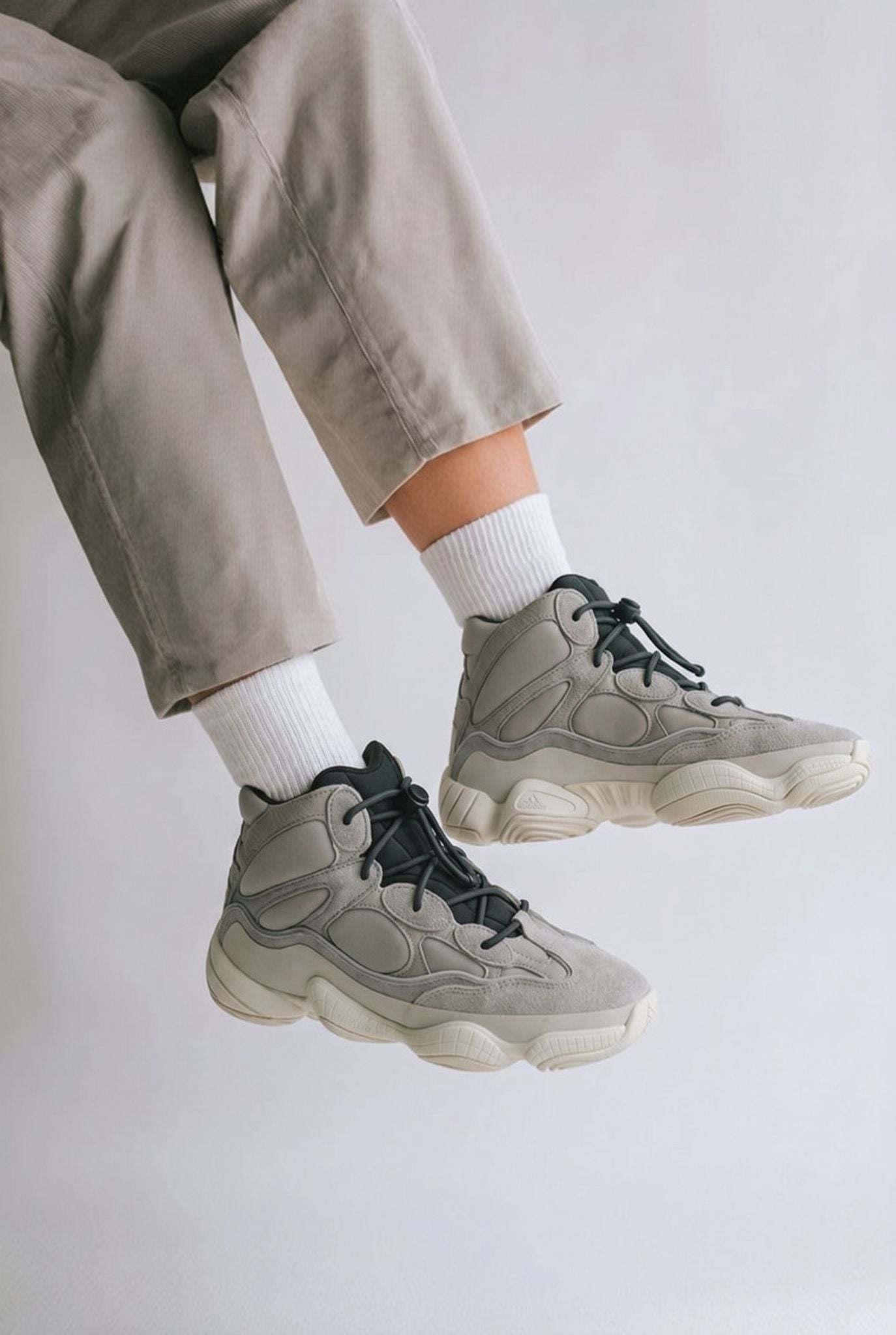 Curated Yeezy 500 High 'Mist Stone' Sneakers