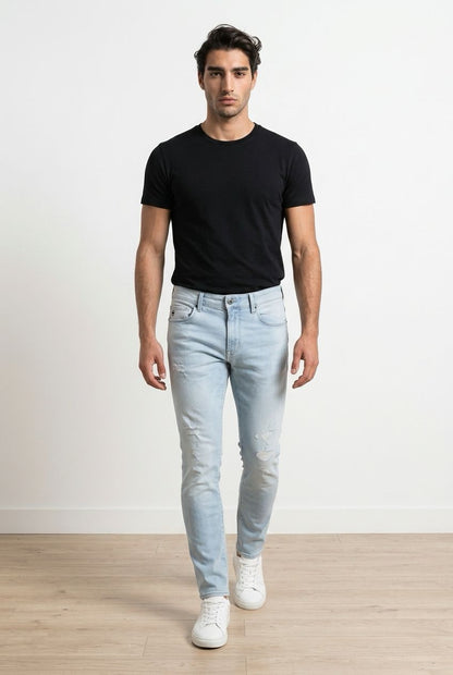 G-Star Raw Distressed Slim Fit Jeans -Light Blue