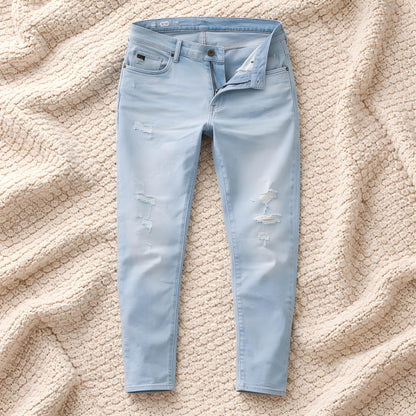 G-Star Raw Distressed Slim Fit Jeans -Light Blue