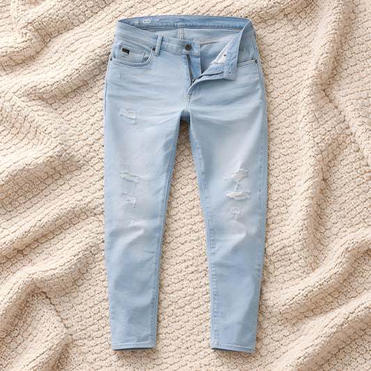 G-Star Raw Distressed Slim Fit Jeans -Light Blue