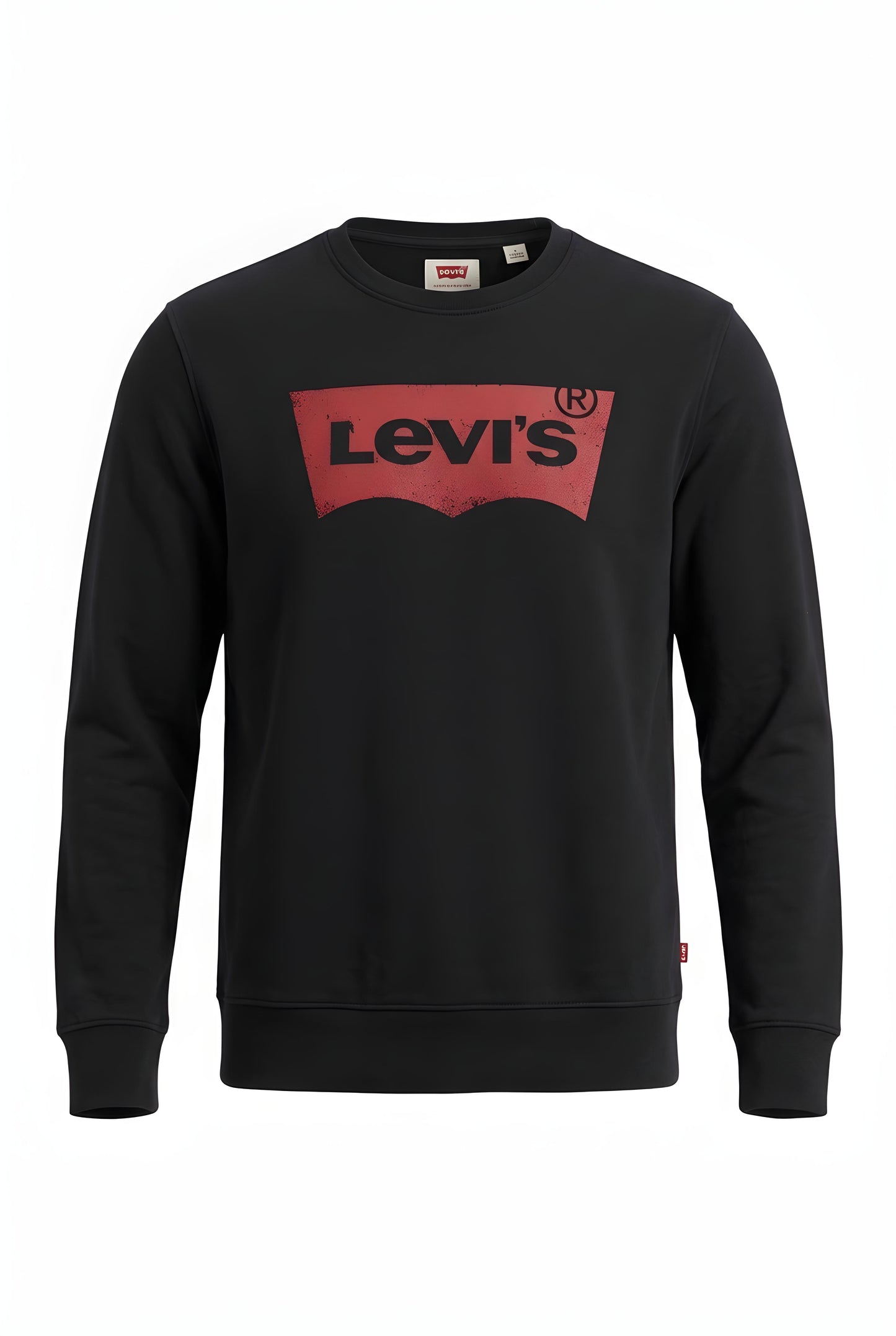 Levi’s Black Red Batwing Logo Crewneck Sweatshirt - Black
