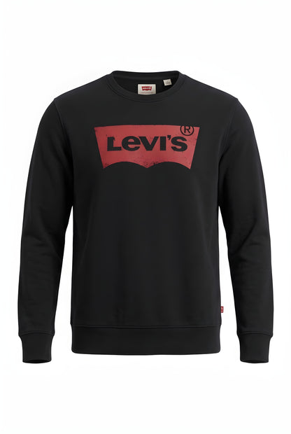 Levi’s Black Red Batwing Logo Crewneck Sweatshirt - Black