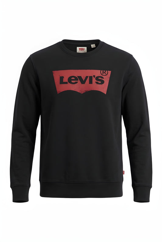 Levi’s Black Red Batwing Logo Crewneck Sweatshirt - Black