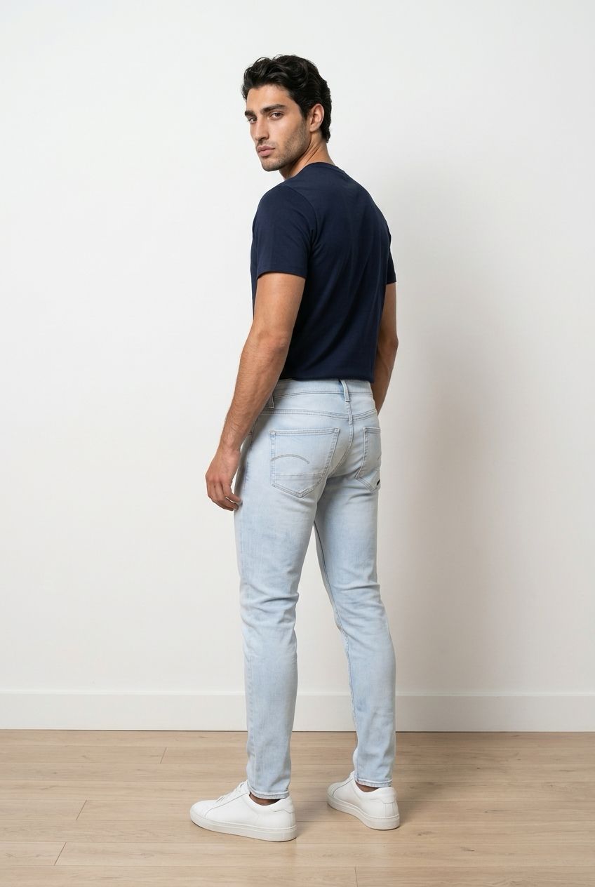 G-Star Raw Distressed Slim Fit Jeans -Light Blue