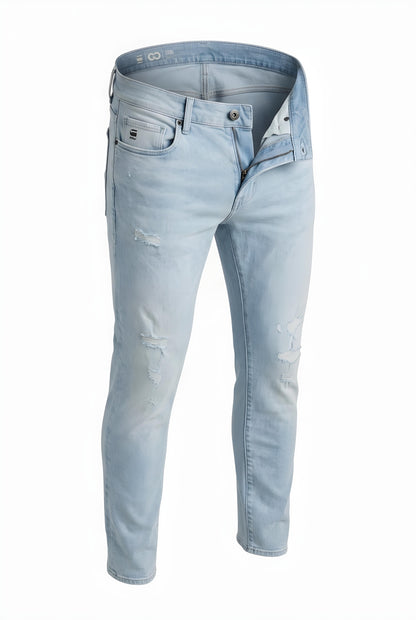 G-Star Raw Distressed Slim Fit Jeans -Light Blue
