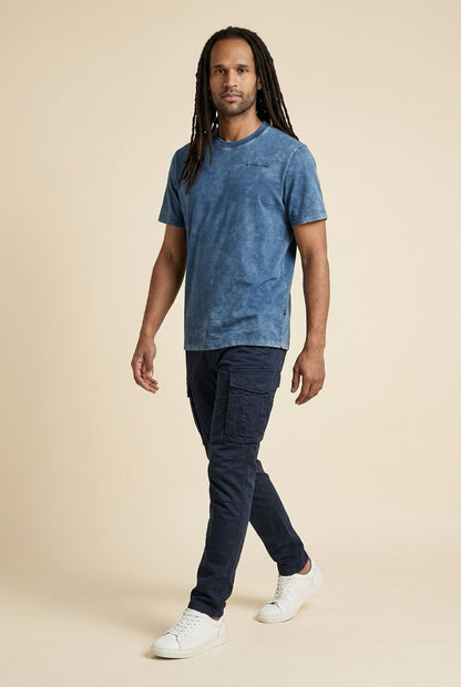 G-Star Raw Blue Acid Wash T-Shirt - Organic Cotton Crew Neck - Blue