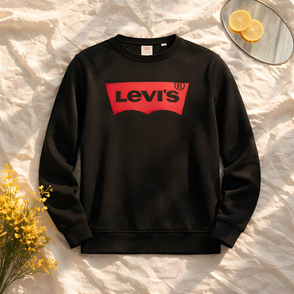 Levi’s Black Red Batwing Logo Crewneck Sweatshirt - Black