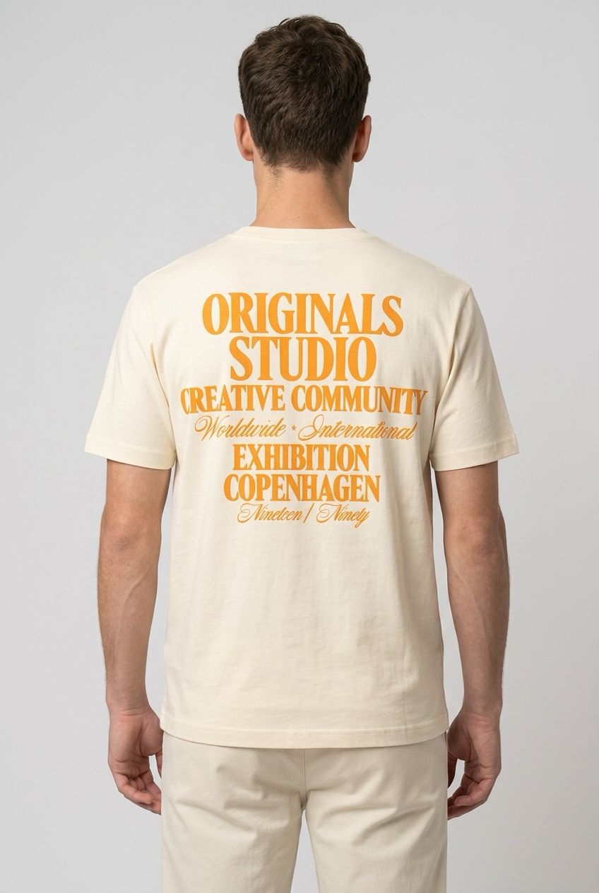 Jack & Jones Originals Studio Graphic T-Shirt - Beige