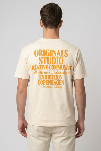 Jack & Jones Originals Studio Graphic T-Shirt - Beige