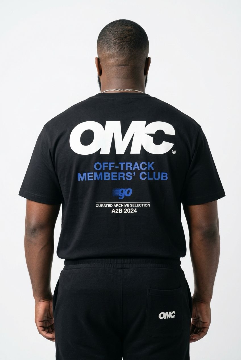 Jack & Jones OMC Off-Track Members' Club Graphic T-Shirt — Black