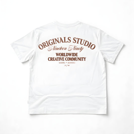 Jack & Jones Originals Studio Worldwide Graphic T-Shirt — White